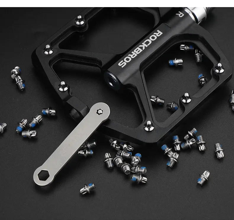 Deemount 25/50 PCS Bicycle Pedal Bolts M4 Steel Stud Pin Nail Cycle Anti-skid Spikes Bike Parts Optional Tool