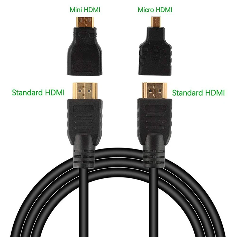 High quality Mini HDMI-compatible adapter Micro HDMI connector 1.5 meters 4K HD cable suitable for PS3 HDTV DVD XBOX PC Pro