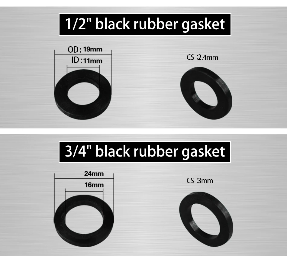 White Black 1/2" 3/4" 1"Rubber Ring Silicon PTFE Flat Gasket Sealing Ring Shower Nozzle Hose Pipe Bellows Tube Washer Ring-.-