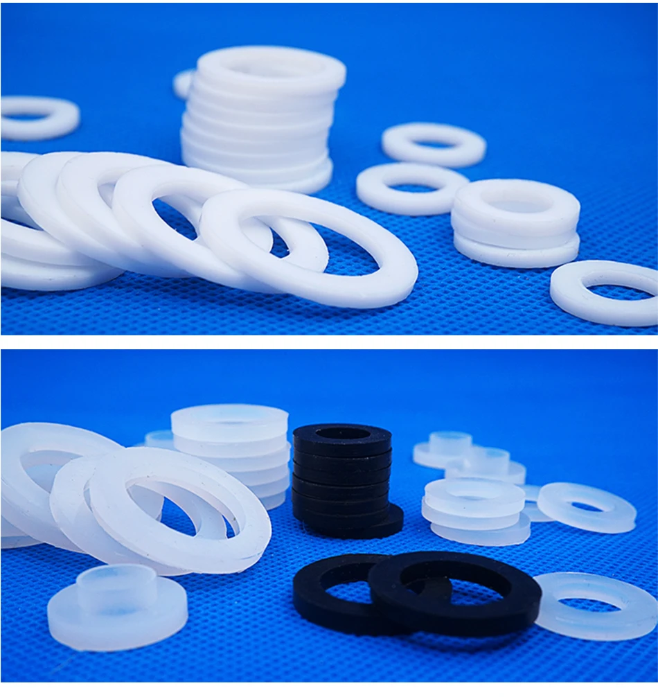 White Black 1/2" 3/4" 1"Rubber Ring Silicon PTFE Flat Gasket Sealing Ring Shower Nozzle Hose Pipe Bellows Tube Washer Ring-.-