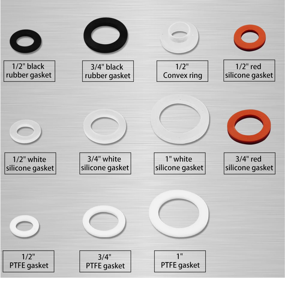 White Black 1/2" 3/4" 1"Rubber Ring Silicon PTFE Flat Gasket Sealing Ring Shower Nozzle Hose Pipe Bellows Tube Washer Ring-.-