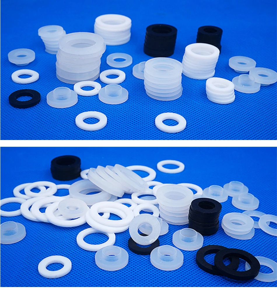 White Black 1/2" 3/4" 1"Rubber Ring Silicon PTFE Flat Gasket Sealing Ring Shower Nozzle Hose Pipe Bellows Tube Washer Ring-.-