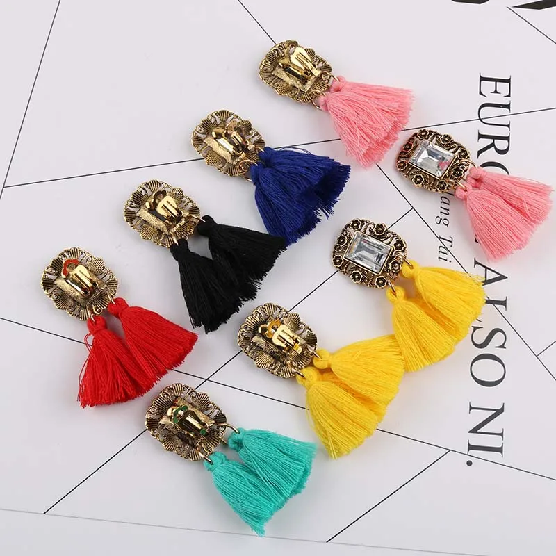 4 Color Geometry Irregular Metal Wave Pattern Glitter Clip on Earrings No Pierced for Women Minimalism Ear Clips Fashion Jewelry