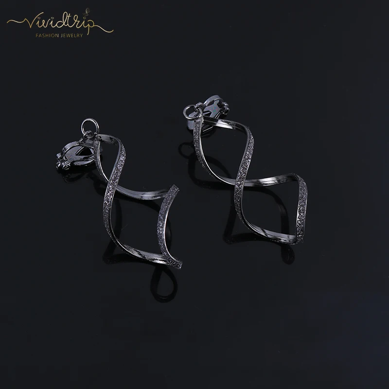 4 Color Geometry Irregular Metal Wave Pattern Glitter Clip on Earrings No Pierced for Women Minimalism Ear Clips Fashion Jewelry