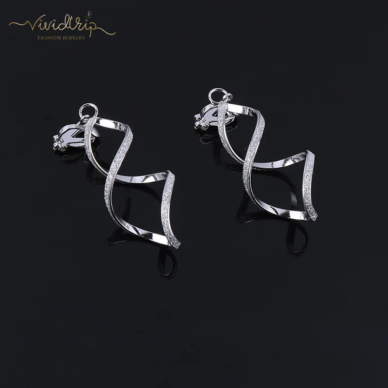 4 Color Geometry Irregular Metal Wave Pattern Glitter Clip on Earrings No Pierced for Women Minimalism Ear Clips Fashion Jewelry