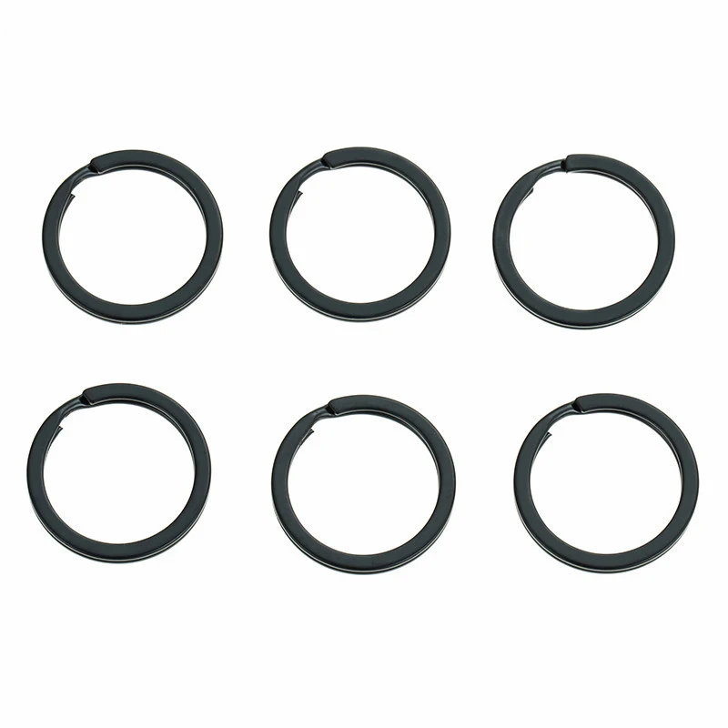 10/20PCS Out Size 15/20/25/28/30/32mm Black Metal Key Chains Split Ring Never Fade High Quaility Key Rings Fit Bag Keychain