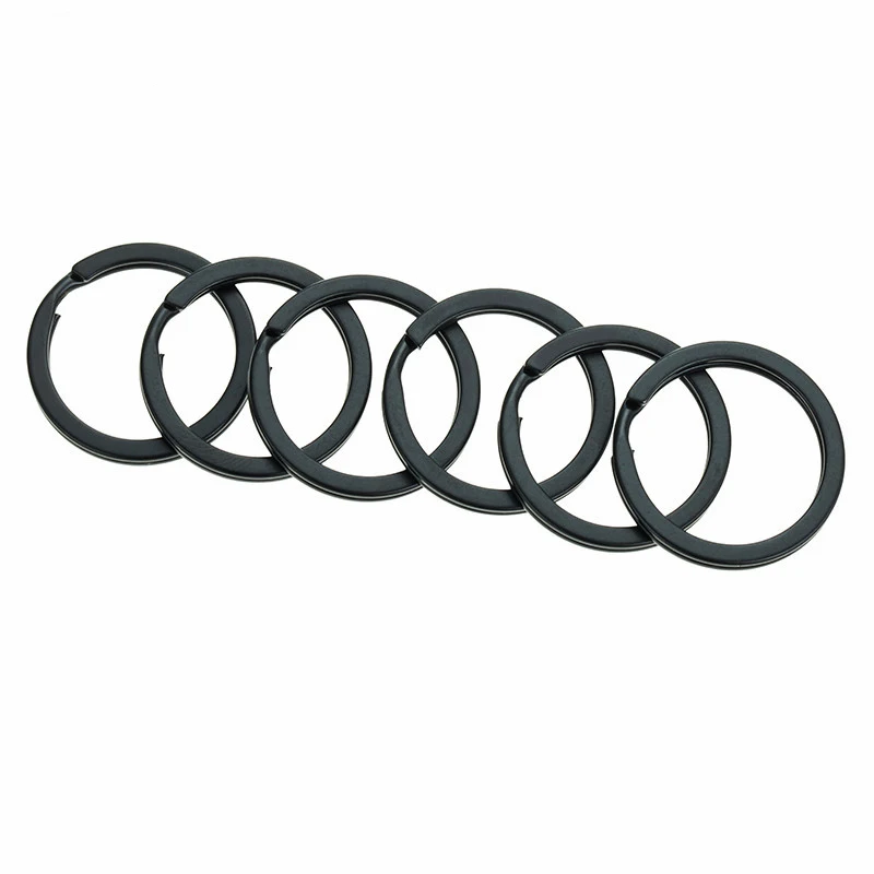 10/20PCS Out Size 15/20/25/28/30/32mm Black Metal Key Chains Split Ring Never Fade High Quaility Key Rings Fit Bag Keychain