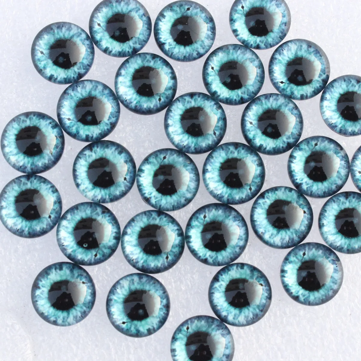 8 10 12 14 16 18 20 25mm Mixed with 5 different Dragon Eyes Pairs Pattern Glass Cabochon Flatback Photo DIY Making Accessories