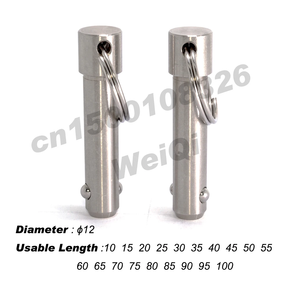 Spring Pins, QUICK RELEASE PINS, Ball Lock Pins, Stainless Steel Pin Dia 5/6/10/12/16/20, Usable Length 10~100mm
