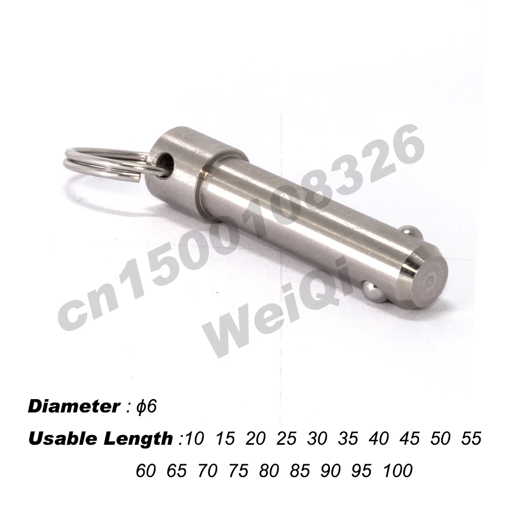 Spring Pins, QUICK RELEASE PINS, Ball Lock Pins, Stainless Steel Pin Dia 5/6/10/12/16/20, Usable Length 10~100mm