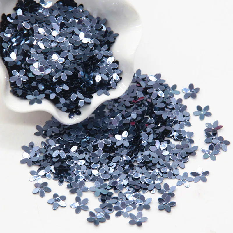 Sequin Matte White Color 10mm Cup Five Finger Flower Sequins Paillettes Sewing Wedding Craft Women Garments Accessories 10g/lot