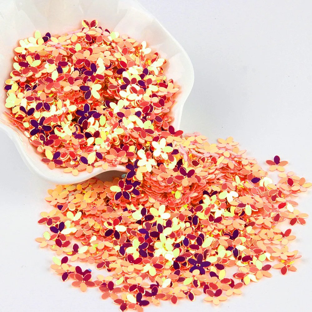 Sequin Matte White Color 10mm Cup Five Finger Flower Sequins Paillettes Sewing Wedding Craft Women Garments Accessories 10g/lot