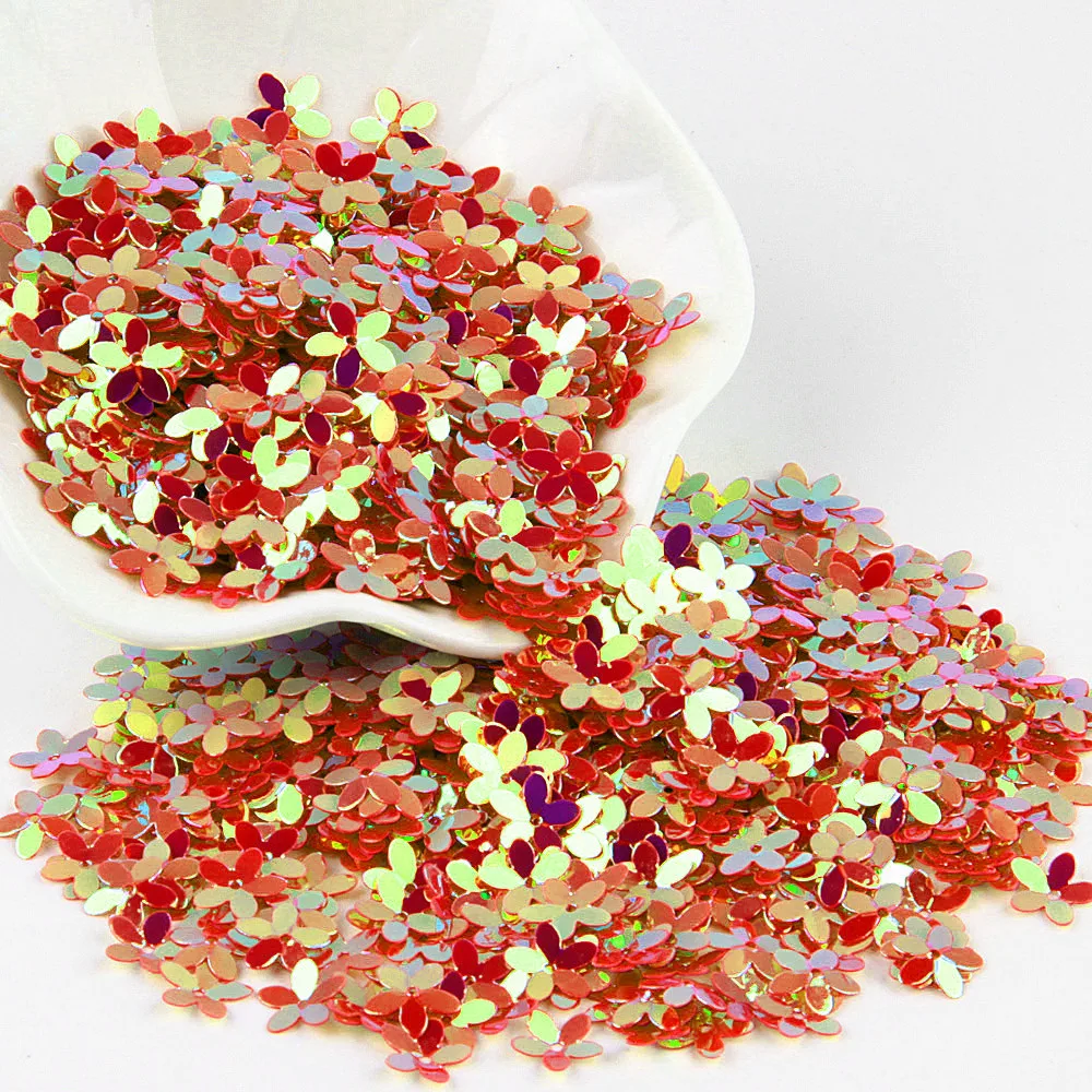 Sequin Matte White Color 10mm Cup Five Finger Flower Sequins Paillettes Sewing Wedding Craft Women Garments Accessories 10g/lot
