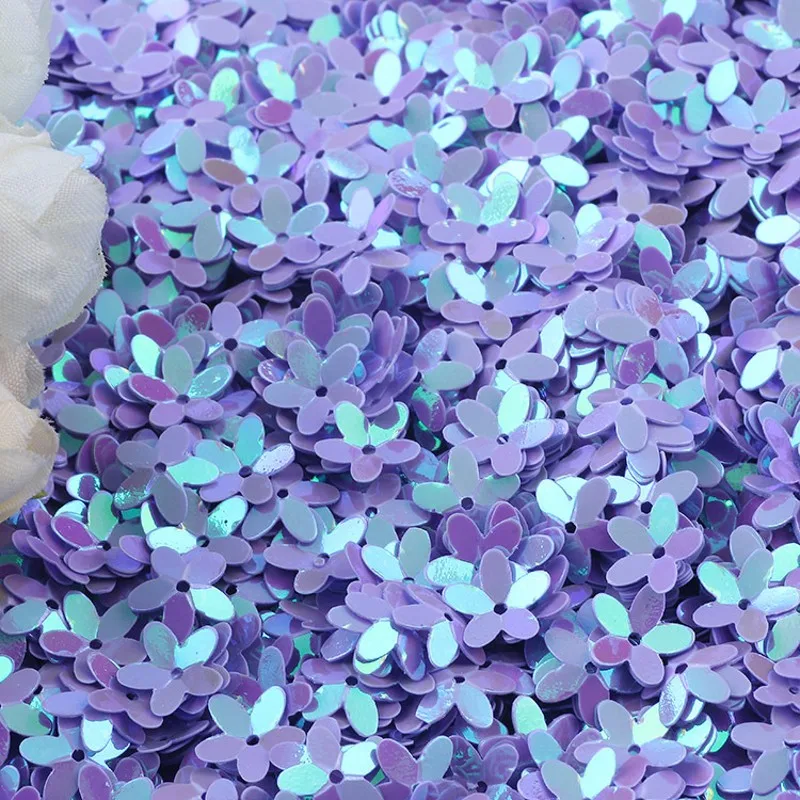 Sequin Matte White Color 10mm Cup Five Finger Flower Sequins Paillettes Sewing Wedding Craft Women Garments Accessories 10g/lot