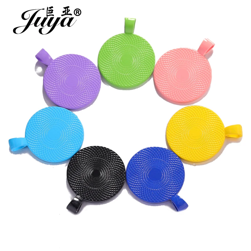 JUYA 10pcs Pendant Cabochon Base DIY Jewelry Making 25mm Inner Size Plated Crafts Setting Necklace Jewellery Findings Accessory