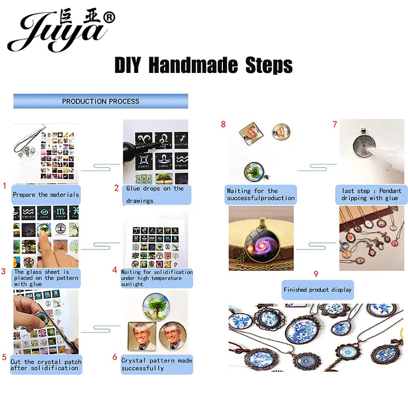 JUYA 10pcs Pendant Cabochon Base DIY Jewelry Making 25mm Inner Size Plated Crafts Setting Necklace Jewellery Findings Accessory
