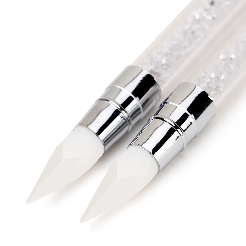 Dual-ended Silicone Sculpture Pen for Nail Art, Easy and Precise Nail Design Tool, 3D Carving Glitter Dotting Brush