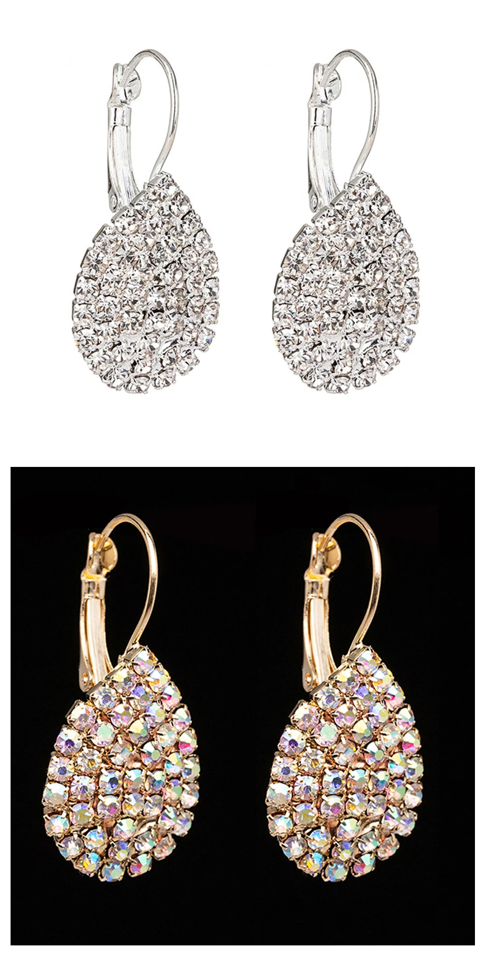 YFJEWE Women Waterdrop Rhinestone Earrings Fashion Crystal Drop Earrings Free Shipping Boucle D'oreille Femme E601