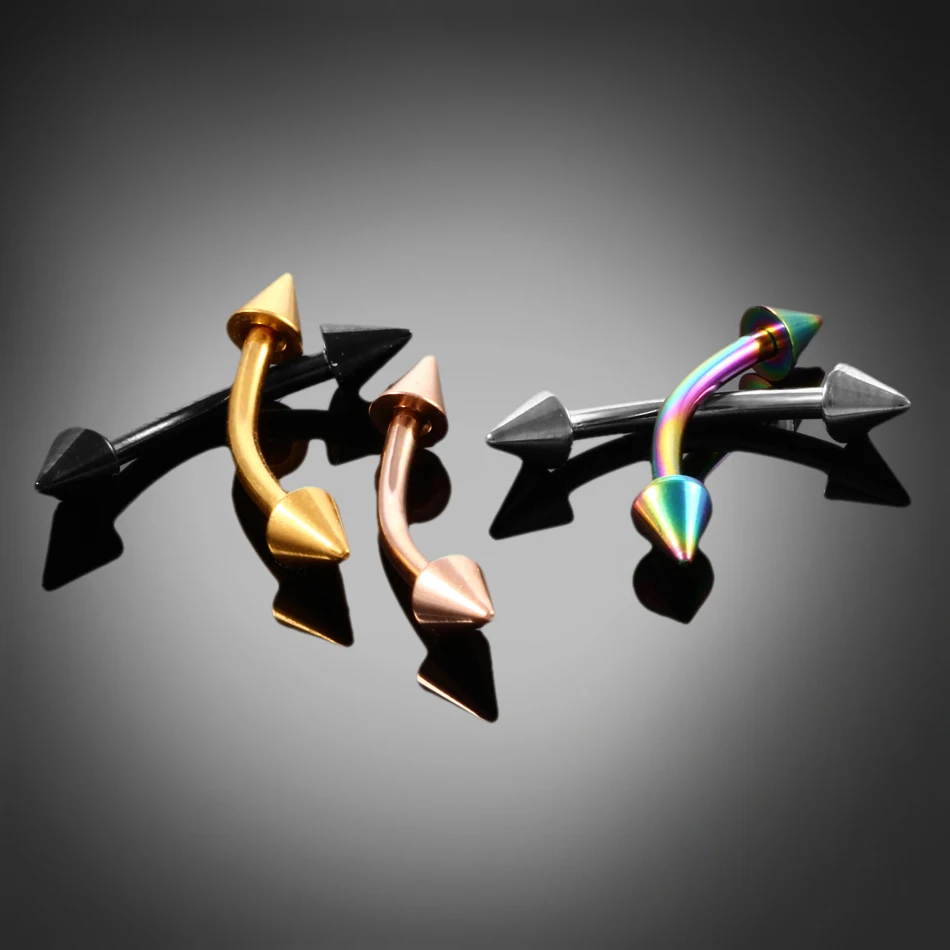 G23 Titanium Epoxy Curved Barbells Eyebrow Rings Piercing Curved Bar Banana Eyebrow Ear Cartilage Tragus Body Piercing Jewelry