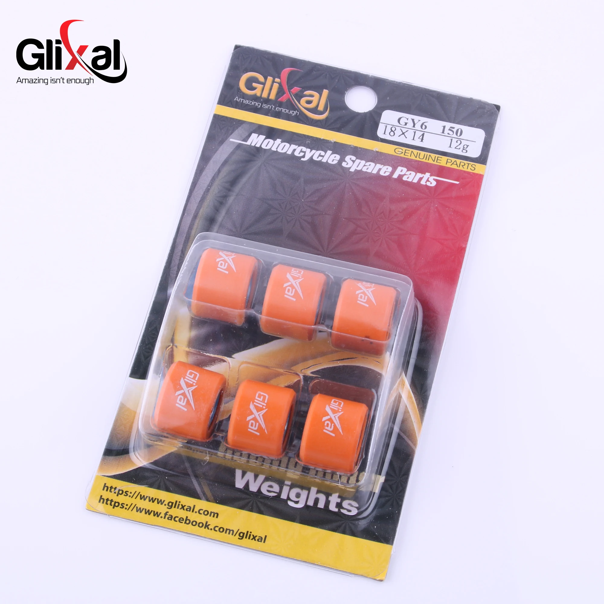 Glixal 18x14mm High Performance Racing Variator Roller Weights for Kymco Lexmoto Peugeot SYM GY6 125 150cc Scooter Moped ATV