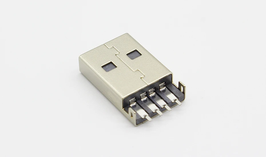 10pcs/lot USB 2.0 4Pin A Type Male Plug SMT Connector Black G49 for Data Transmission Charging