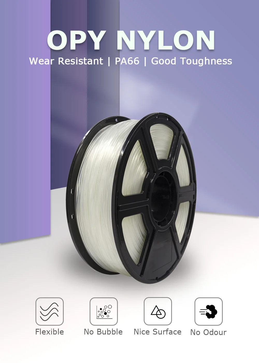 Pa Nylon Polyamide 3D Filament Printer 1.75 mm 1 -f- 75 1kg 10m 100g Diy For Shipping Thread White Nature Color
