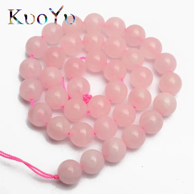 Natural Stone Beads Rose Quartzs Round Loose Beads 15" 4/6/8/10/12/14mm Pink Crystal For DIY Making Bracelet Necklace Jewelry