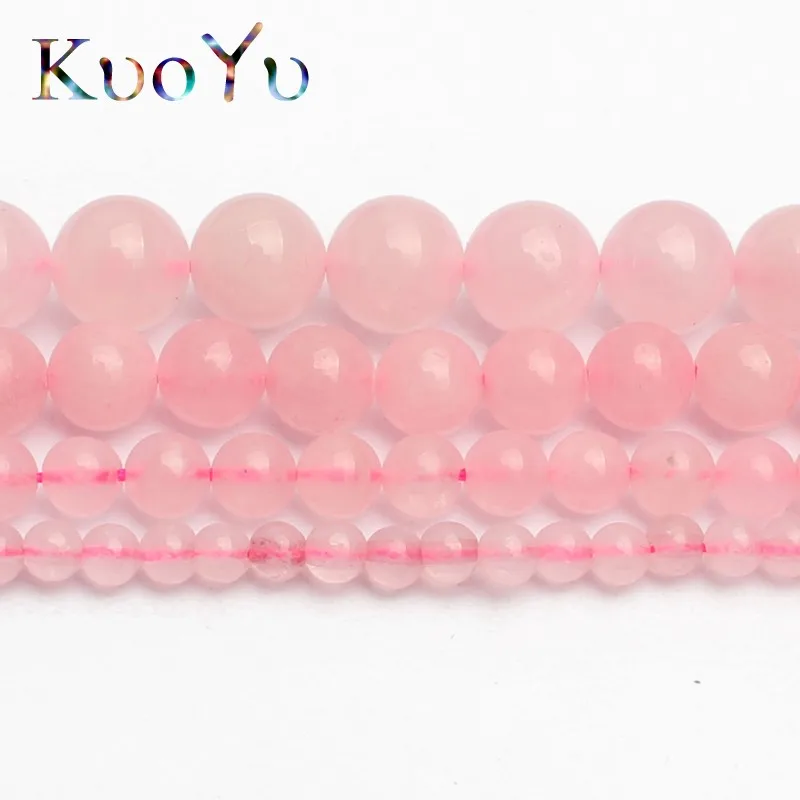 Natural Stone Beads Rose Quartzs Round Loose Beads 15" 4/6/8/10/12/14mm Pink Crystal For DIY Making Bracelet Necklace Jewelry