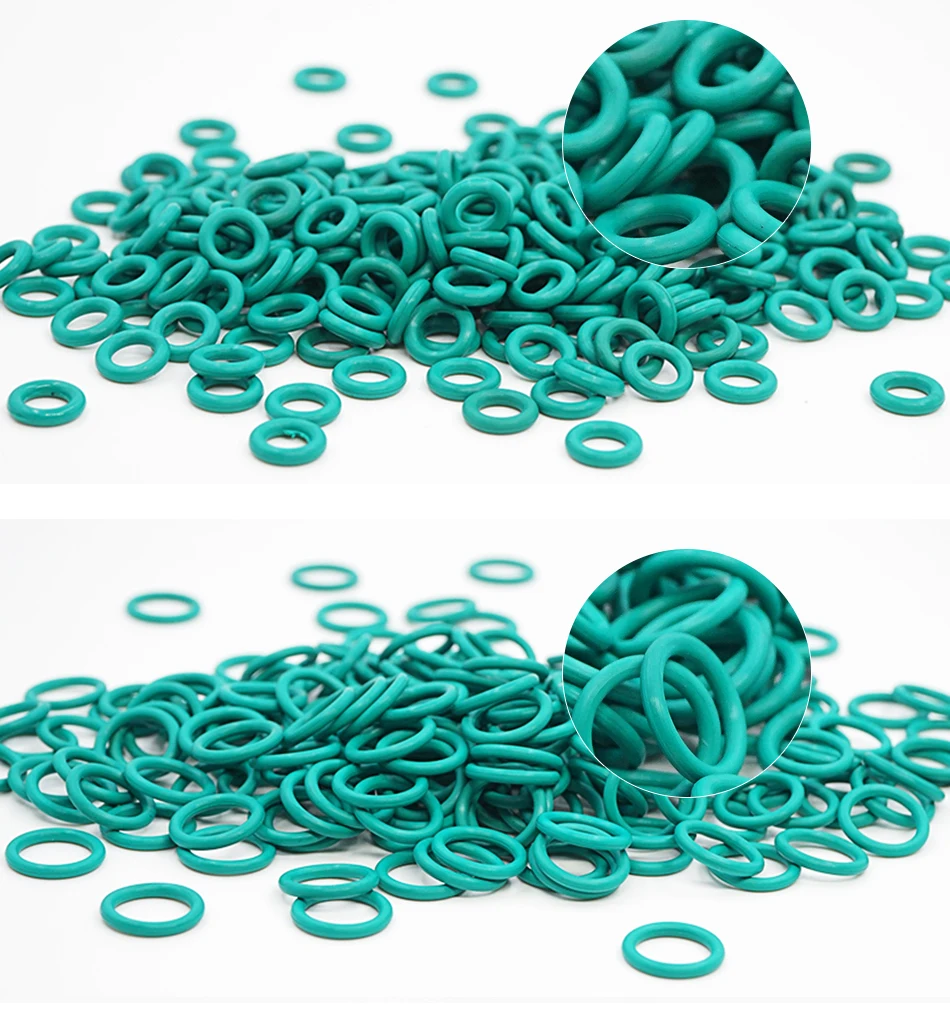 Thickness CS1/1.2/1.5mm Green FKM O-ring FPM Fluorine Rubber Sealing Gasket Elasticity Rubber Washer Ring Spot Wholesale