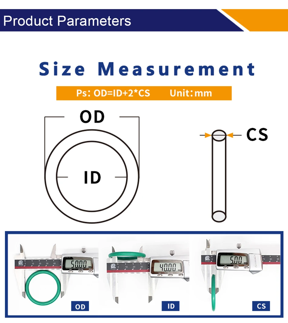 Thickness CS1/1.2/1.5mm Green FKM O-ring FPM Fluorine Rubber Sealing Gasket Elasticity Rubber Washer Ring Spot Wholesale