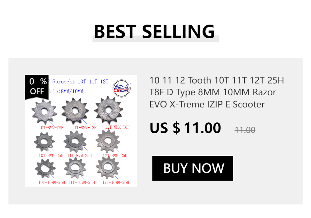 9 10 11 12 13 14 15 Tooth 9T 10T 11T 12T 13T 14T 15T T8F Sprocket 10MM For Razor EVO IZIP 500W 1000W Electric Scooter