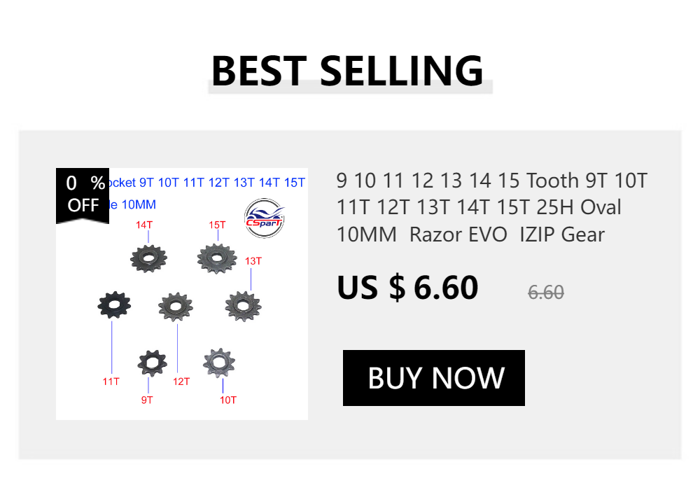 9 10 11 12 13 14 15 Tooth 9T 10T 11T 12T 13T 14T 15T T8F Sprocket 10MM For Razor EVO IZIP 500W 1000W Electric Scooter