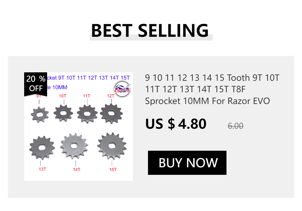 9 10 11 12 13 14 15 Tooth 9T 10T 11T 12T 13T 14T 15T T8F Sprocket 10MM For Razor EVO IZIP 500W 1000W Electric Scooter