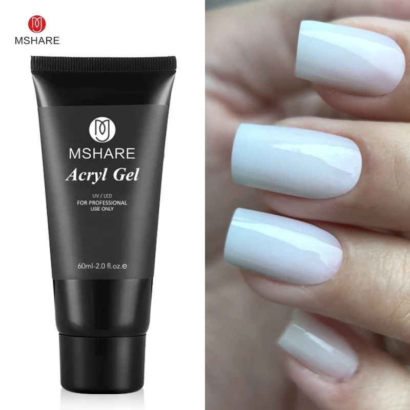 MSHARE Poly Nails Acryl Gel 60ml Builder UV Led Acrylgel Nails Extensions Acrylic Pink White Clear Acrylatic Hema Tpo Free Gel