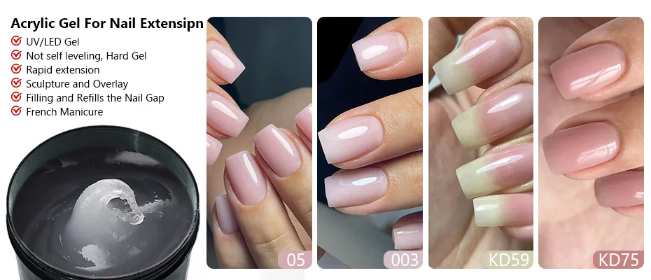 MSHARE Poly Nails Acryl Gel 60ml Builder UV Led Acrylgel Nails Extensions Acrylic Pink White Clear Acrylatic Hema Tpo Free Gel