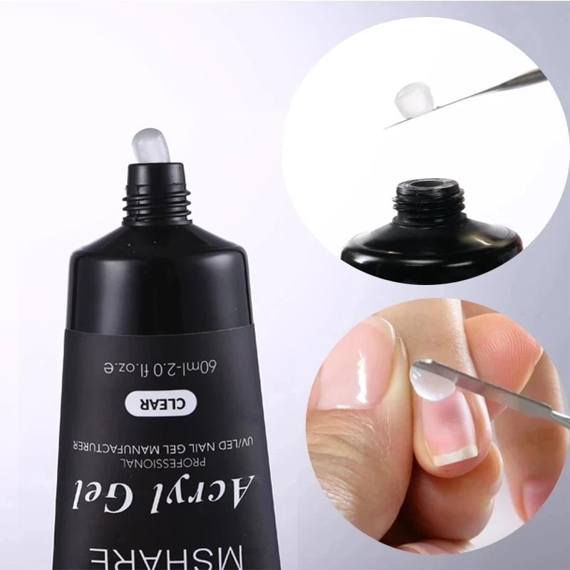 MSHARE Poly Nails Acryl Gel 60ml Builder UV Led Acrylgel Nails Extensions Acrylic Pink White Clear Acrylatic Hema Tpo Free Gel