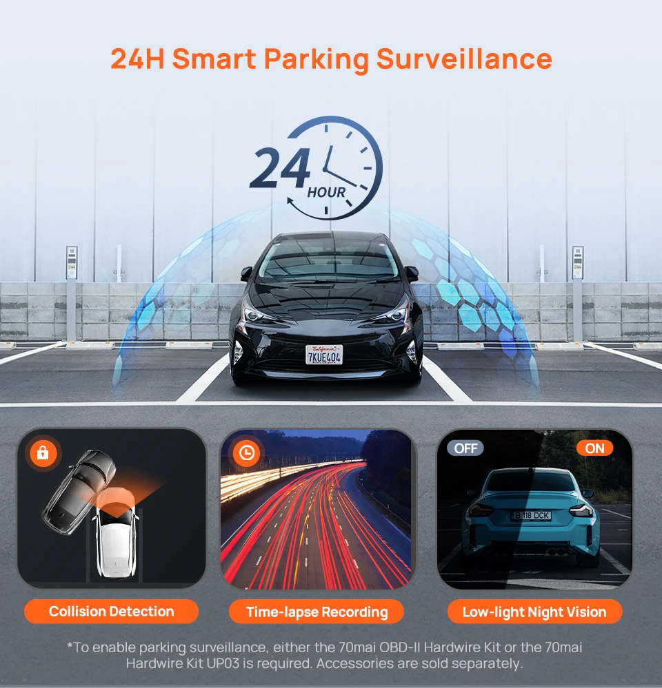 New 70mai Dash Cam M310 Plus 3K 1620P WDR Voice Control 139°FOV Car DVR 70mai M310 Plus 3K Car Recorder Parking Monitor