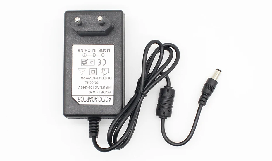 1PCS 18V 2A AC 100V-240V Converter Adapter DC 18V 2A 2000mA Power Supply EU Plug 5.5mm X 2.1-2.5mm