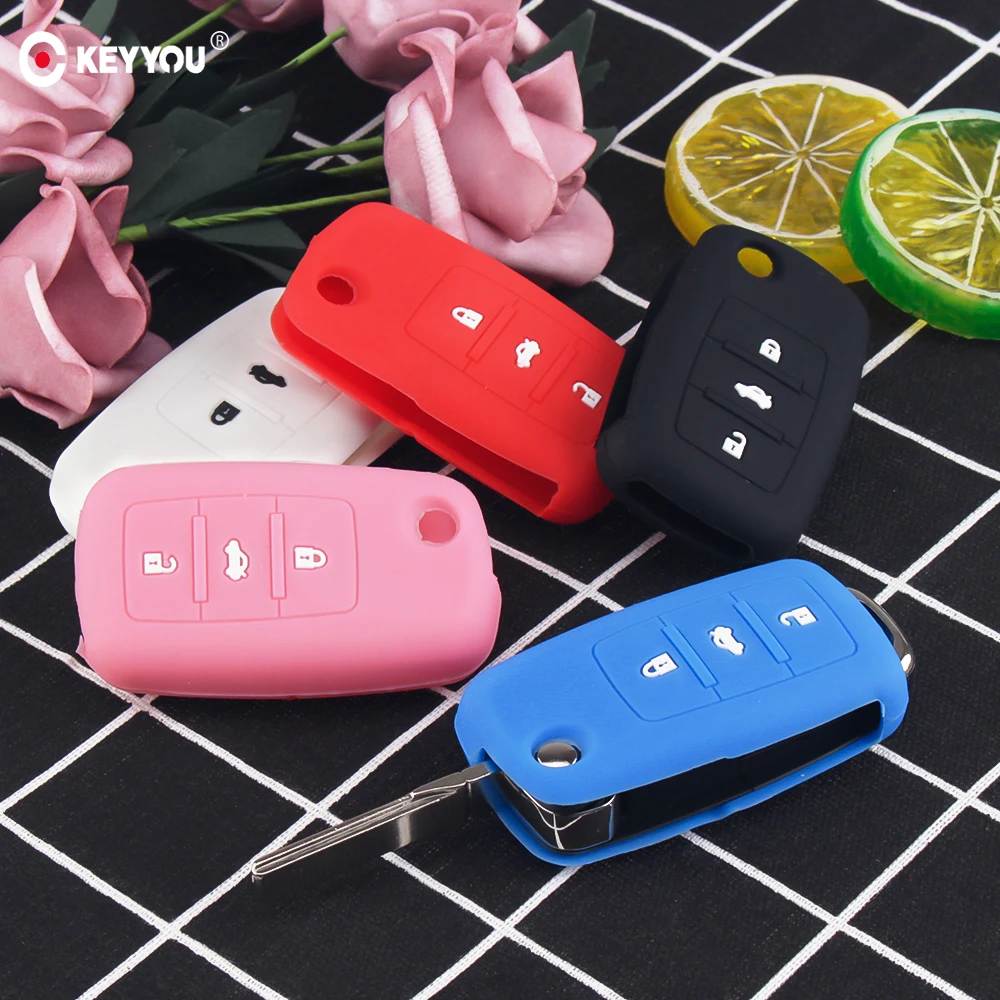 KEYYOU 2 3 Buttons For Volkswagen VW Passat Polo Golf Touran Bora Ibiza Leon Octavia Fabia Folding Flip Key Shell Case No Blade