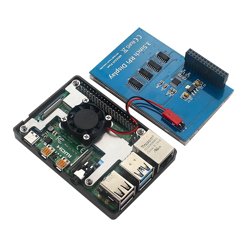 Raspberry Pi 3.5 Touch Screen 480*320 LCD TFT Display Optional ABS Metal Case Cooling Fan for Raspberry Pi 4 Model B or 3B+ 3B
