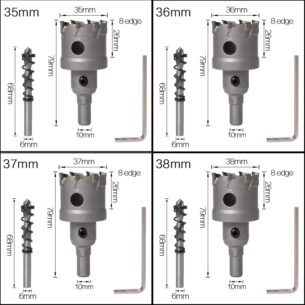 1 Pc 5A Carbide Tip TCT Drill Bit Hole Saw 12-150mm Drill Bit Set Hole Saw Cutter For Stainless Steel Metal Alloy Drilling
