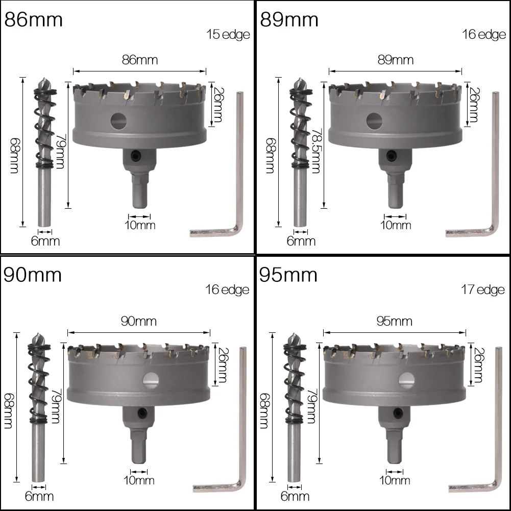 1 Pc 5A Carbide Tip TCT Drill Bit Hole Saw 12-150mm Drill Bit Set Hole Saw Cutter For Stainless Steel Metal Alloy Drilling