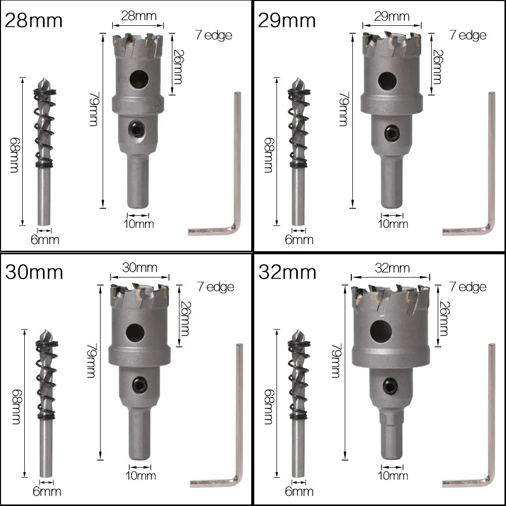 1 Pc 5A Carbide Tip TCT Drill Bit Hole Saw 12-150mm Drill Bit Set Hole Saw Cutter For Stainless Steel Metal Alloy Drilling