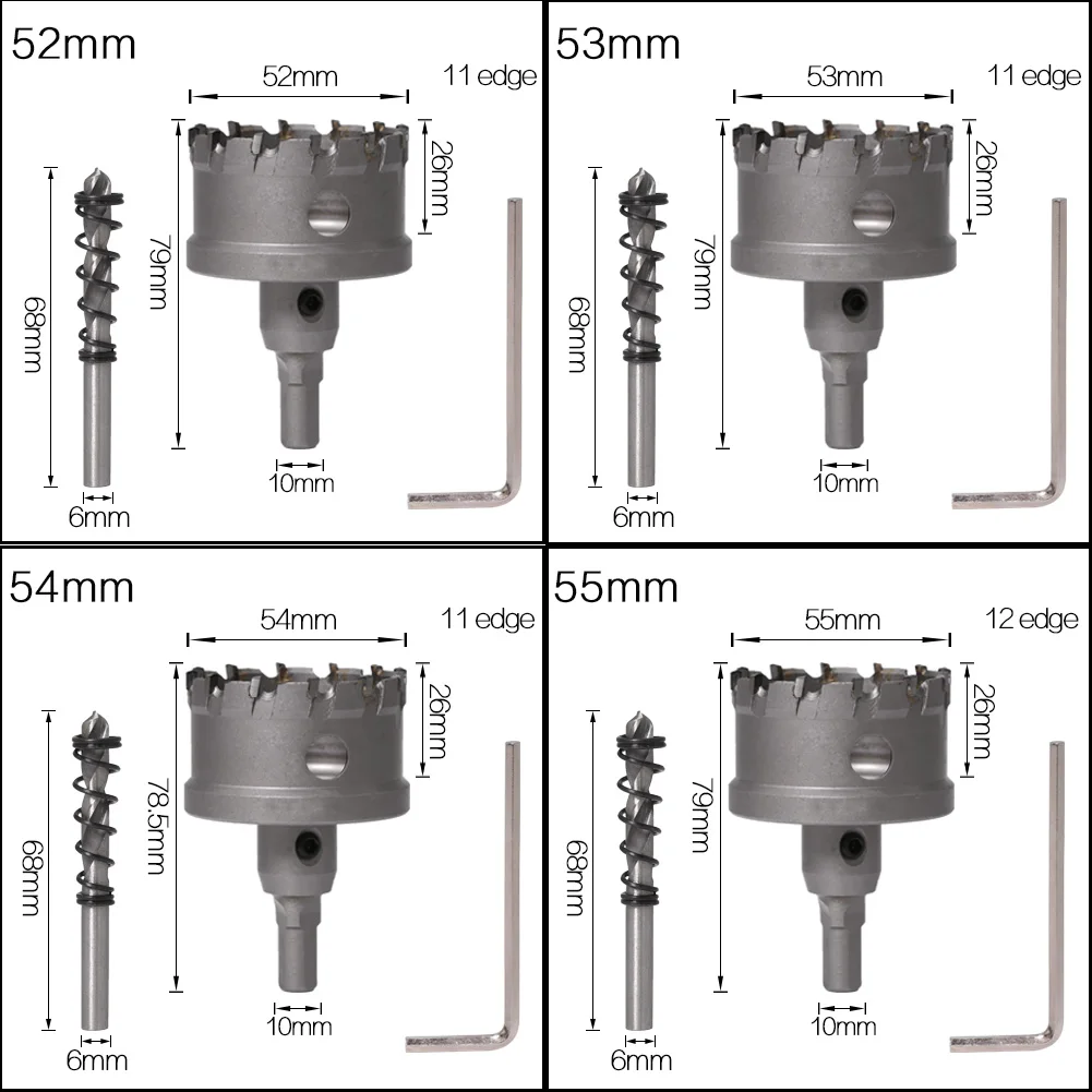 1 Pc 5A Carbide Tip TCT Drill Bit Hole Saw 12-150mm Drill Bit Set Hole Saw Cutter For Stainless Steel Metal Alloy Drilling