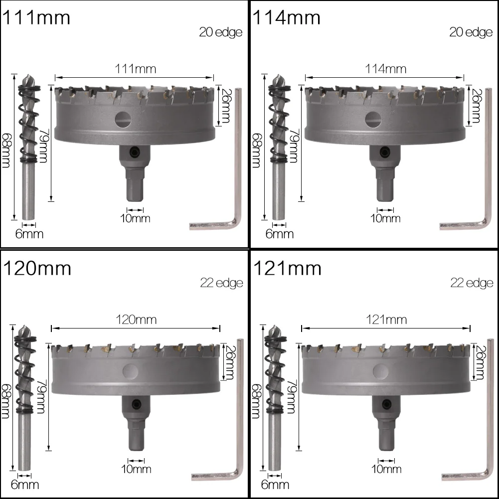 1 Pc 5A Carbide Tip TCT Drill Bit Hole Saw 12-150mm Drill Bit Set Hole Saw Cutter For Stainless Steel Metal Alloy Drilling