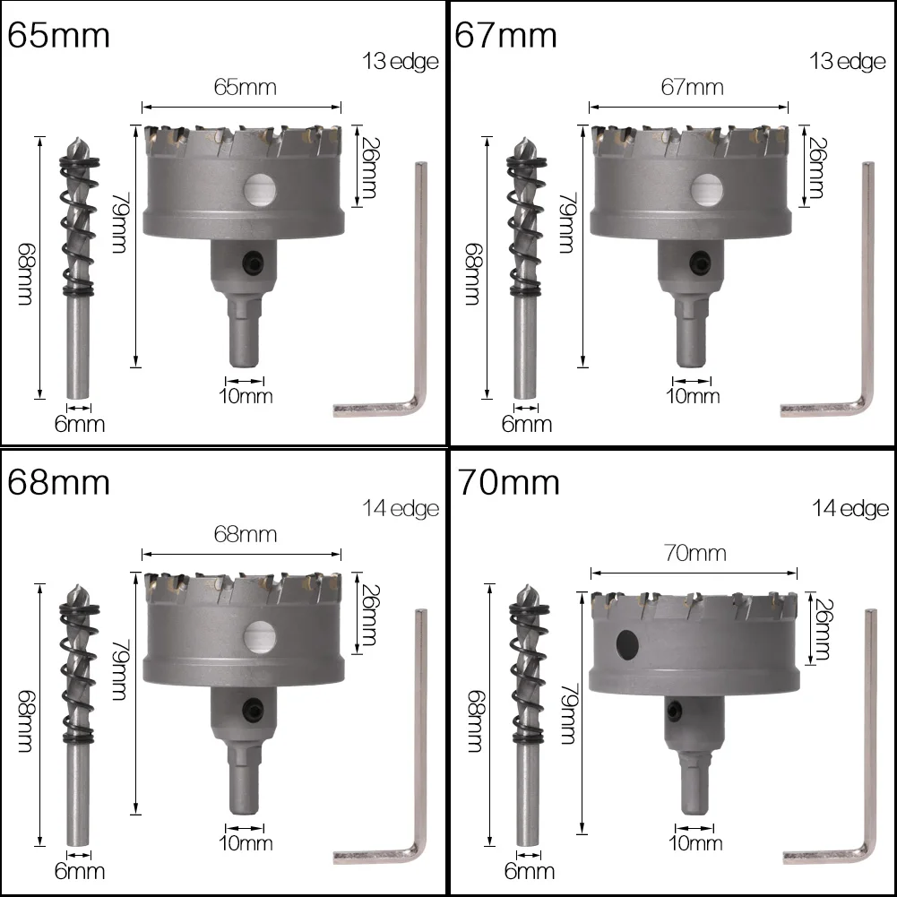 1 Pc 5A Carbide Tip TCT Drill Bit Hole Saw 12-150mm Drill Bit Set Hole Saw Cutter For Stainless Steel Metal Alloy Drilling