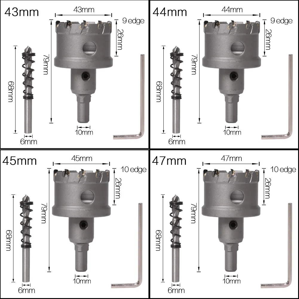 1 Pc 5A Carbide Tip TCT Drill Bit Hole Saw 12-150mm Drill Bit Set Hole Saw Cutter For Stainless Steel Metal Alloy Drilling
