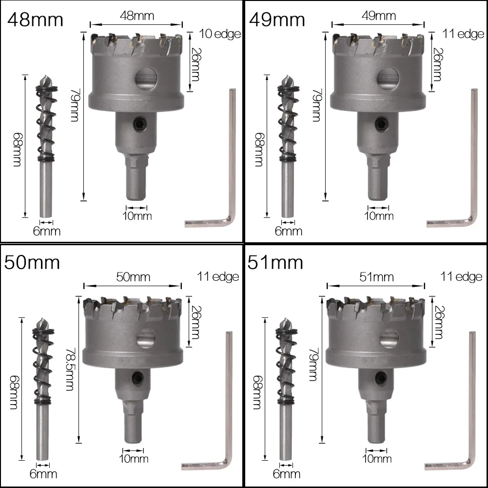 1 Pc 5A Carbide Tip TCT Drill Bit Hole Saw 12-150mm Drill Bit Set Hole Saw Cutter For Stainless Steel Metal Alloy Drilling