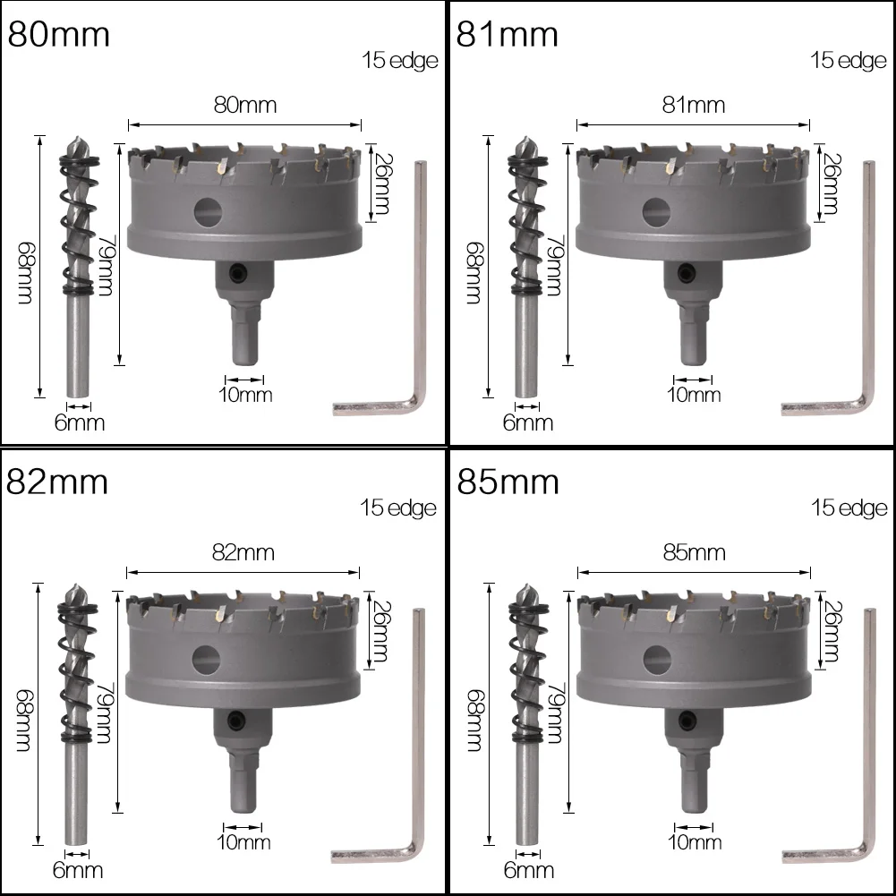 1 Pc 5A Carbide Tip TCT Drill Bit Hole Saw 12-150mm Drill Bit Set Hole Saw Cutter For Stainless Steel Metal Alloy Drilling