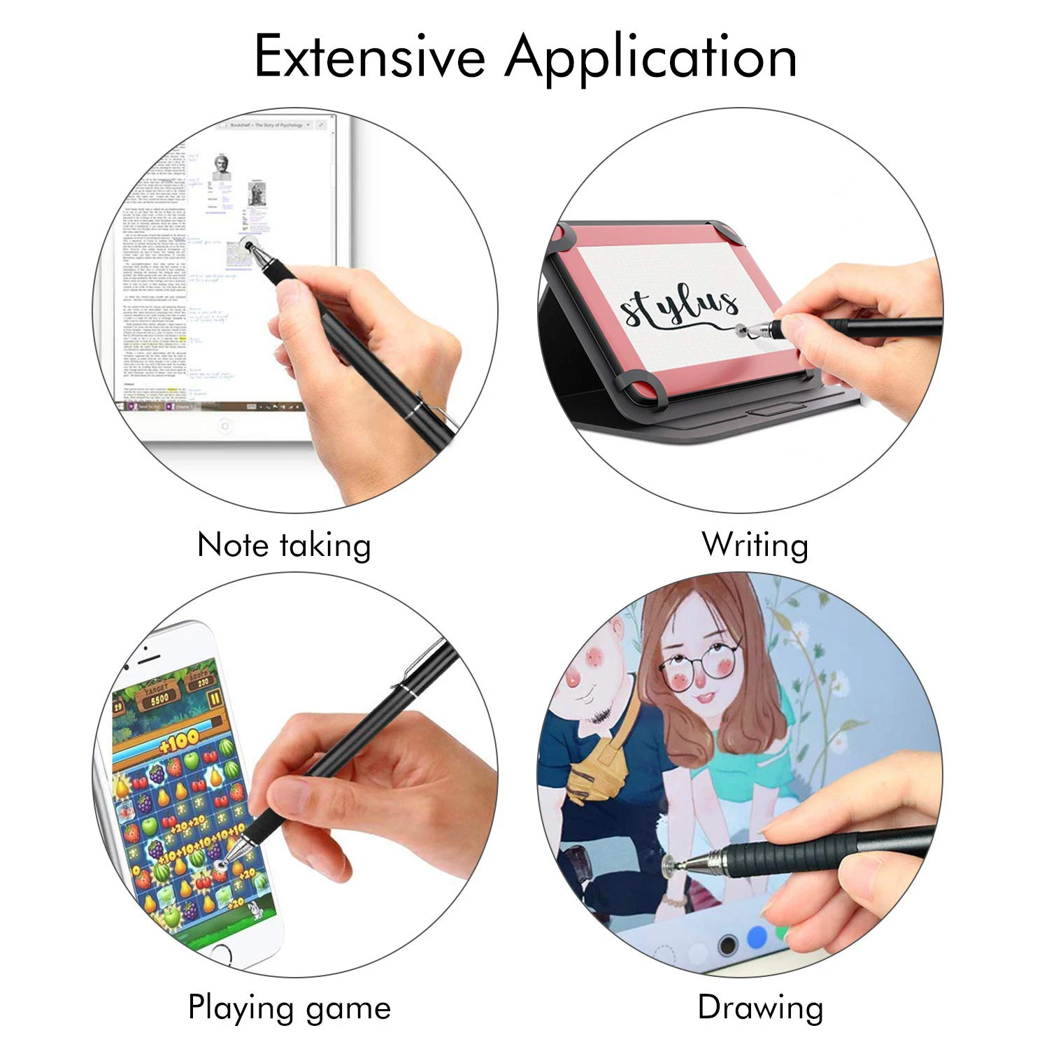 Disc Stylus pen Touch Screen Capacitive pen For Iphone /Ipad/Android Smartphones High-Precision Multi-Function Pen